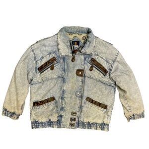 💥 Vintage 80s Willow Bay Sport Acid Wash Denim Jacket Size Medium